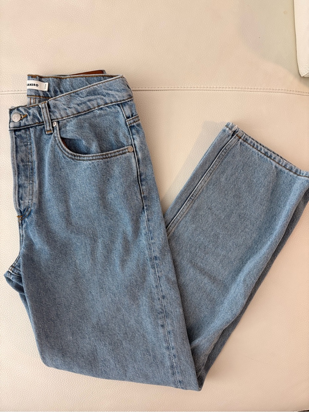 Sandro Men’s Light Wash Straight Jeans
